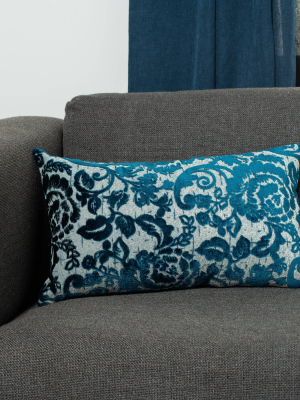 14"x24" Cindy Jacquard Blue Decorative Throw Pillow Blue - Surefit