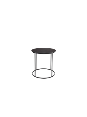 Iron Round Side Table In Dark Brown-burnham Home Designs