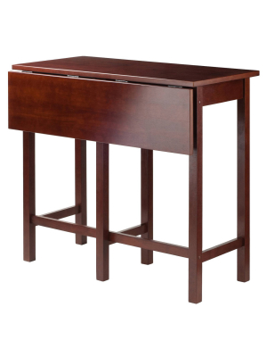 Lynnwood Drop Leaf High Table - Antique Walnut - Winsome