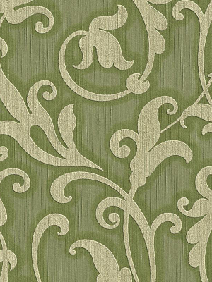 Floral Scrollwork Wallpaper In Green Design By Bd Wall