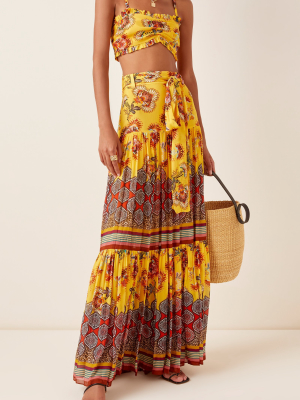 Erris Floral-print Crepe Maxi Skirt