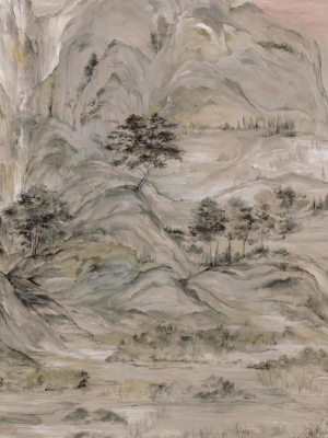 Misty Mountain Wall Mural In Taupe From The Tea Garden Collection By Ronald Redding For York Wallcoverings