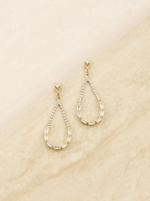 Angels City Drop Crystal 18k Gold Plated Earrings