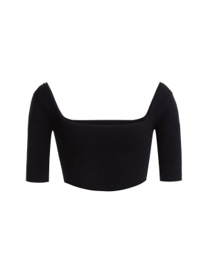 Arancia Ribbed-knit Crop Top