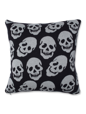 Glitzy Skulls Square Throw Pillow - Pillow Perfect