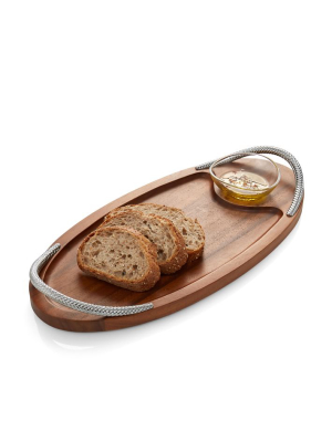 Nambe Braid Serving Board & Dipping Dish