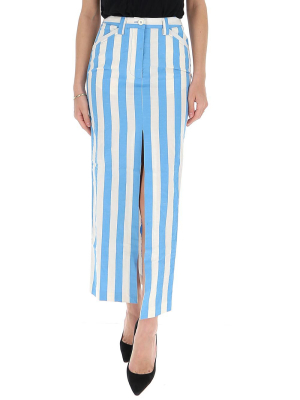 Sunnei Striped Maxi Denim Skirt