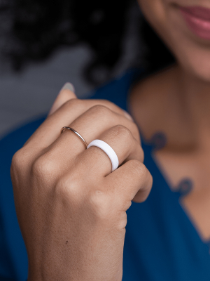 Infinity Thin Silicone Ring - White