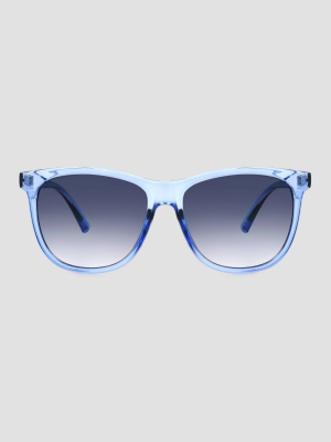 Women's Square Plastic Shiny Sunglasses - A New Day™ Blue