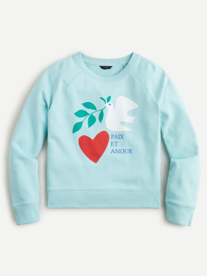 Dove Heart Sweatshirt In Original Cotton Terry