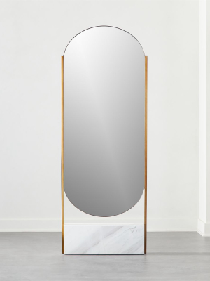 White Marble Base Free Standing Mirror