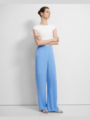 Wide Leg Pull-on Pant In Silk Georgette