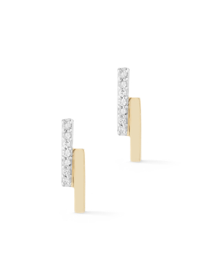 Mini Diamond Bar Earrings