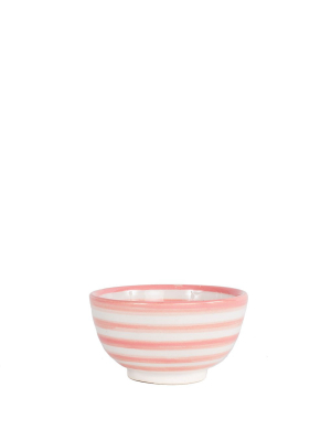 Ceramic Condiment Bowl - Blush Stripe