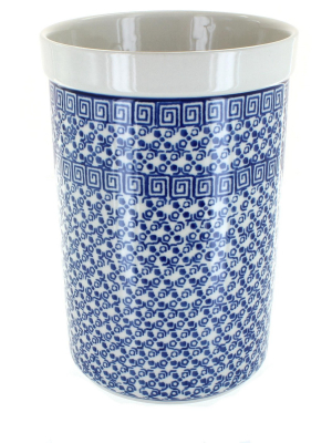 Blue Rose Polish Pottery Olympia Utensil Jar