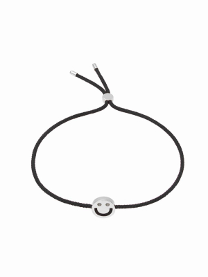 Friends Happy Bracelet 18ct White Gold Black