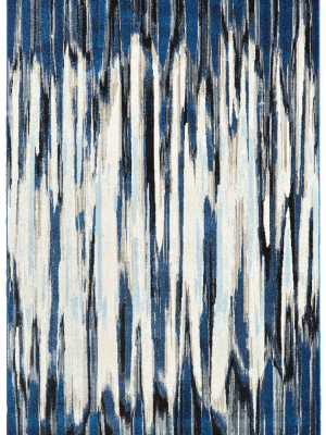 Feizy Milton Abstract Ombre Print Rug - Available In 8 Sizes - Blue & Black & Ivory