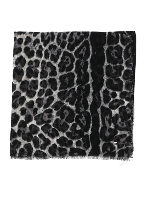 Saint Laurent Leopard Print Scarf