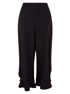 Black High Waisted Frill Trousers