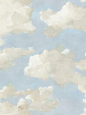 Clouds On Canvas Peel & Stick Wallpaper In Blue By York Wallcoverings