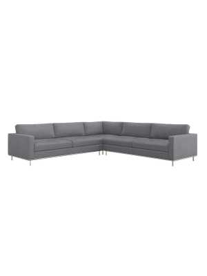 Interlude Home Valencia 3 Piece Sectional - Dark Gray