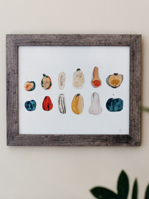 Watercolor Winter Squash Art Print - 8x10