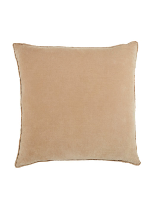 Jaipur Living Sunbury Solid Beige Poly Throw Pillow 26 Inch