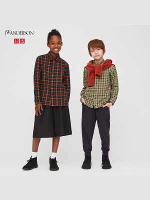 Kids Flannel Checked Long-sleeve Shirt (jw Anderson)