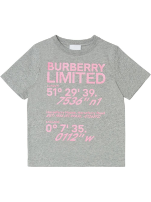 Burberry Kids Logo Print Crewneck T-shirt