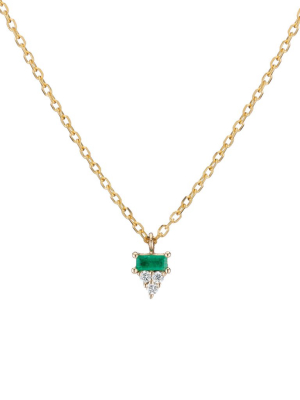 Emerald Baguette Cluster Necklace