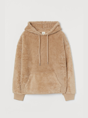 Faux Shearling Hoodie