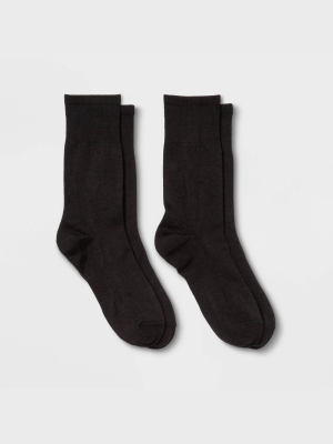 Women's Lightweight Outdoor Wool Blend 2pk Crew Socks - All In Motion™ 4-10