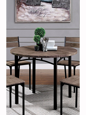 Verve Metal Round Dining Table Antique Brown - Iohomes