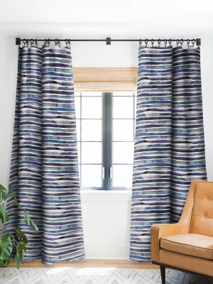 Ninola Design Watercolor Stripes Single Panel Blackout Window Curtain By Deny Designs.