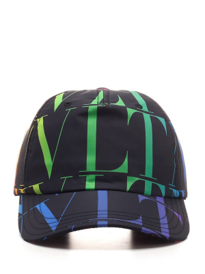 Valentino Vltn Times Print Baseball Cap