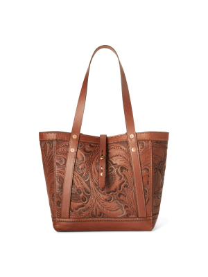 Hand-tooled Leather Tote