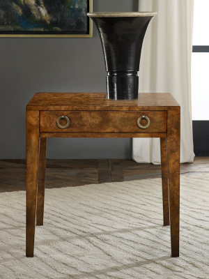 Mid Century End Table-burl