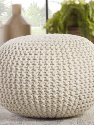 Asilah Indoor/outdoor Pouf In White