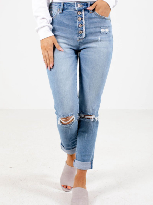 Hold You Tight Denim Kancan Jeans - Light Blue