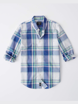 Plaid Poplin Shirt