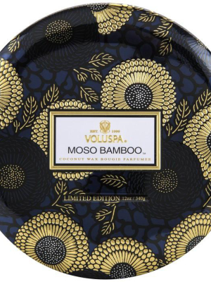 3 Wick Decorative Candle In Moso Bamboo