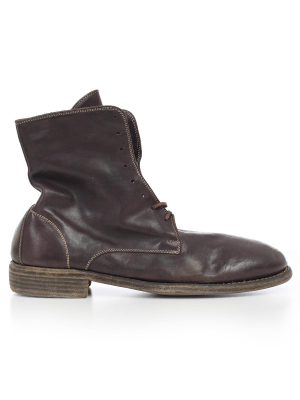 Guidi Distressed Lace-up Ankle Boots