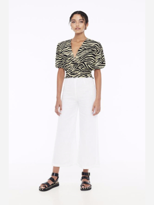 Oma Top - Amaia Zebra Print - Pale Yellow