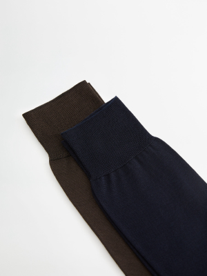 2 Pack Plain Socks