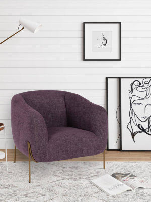 Kiara Chenille Accent Chair Purple - Cosmoliving By Cosmopolitan