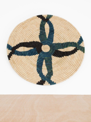Cool Color Blocked Large Raffia Wall Plate