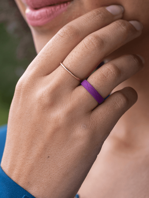 Infinity Thin Silicone Ring - Plum