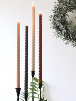 Fancy 18 Inch Twister Taper Candles Set Of Two