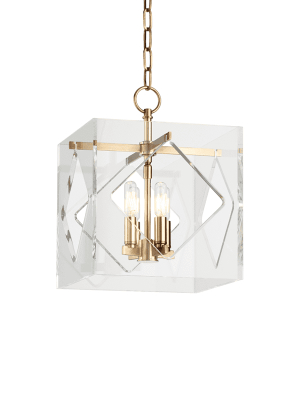 Travis 4 Light Pendant Aged Brass