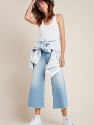 Mother The Swooner Ultra High-rise Cropped Wide-leg Jeans